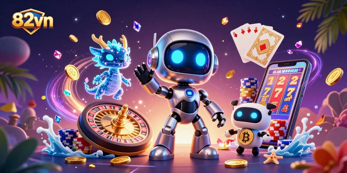 Experience the thrilling world of online gaming with the vibrant 82vn casino scene, featuring animated characters in action.