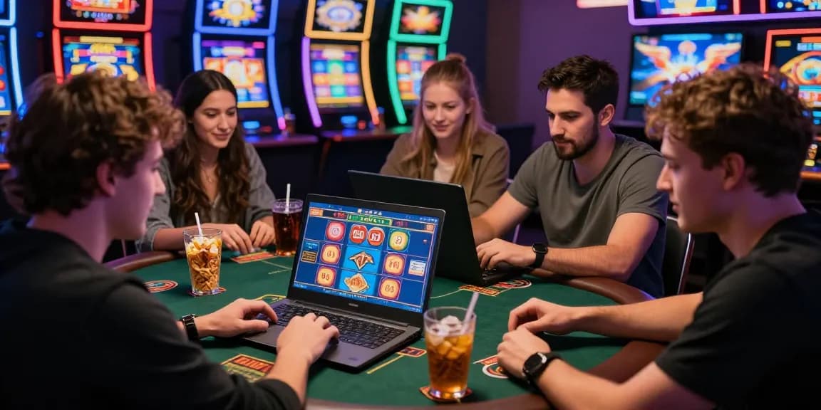 Exciting casino online non AAMS experience with friends exploring games together, creating a vibrant atmosphere.