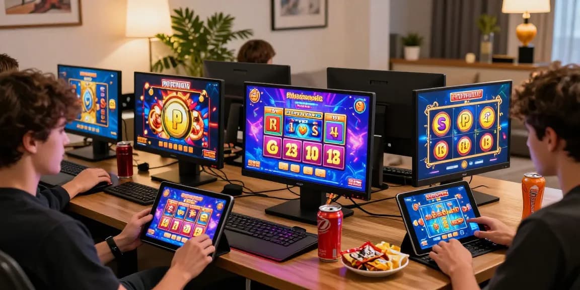 Exciting Slot Pragmatic gaming setup with players engaged in thrilling online slots.