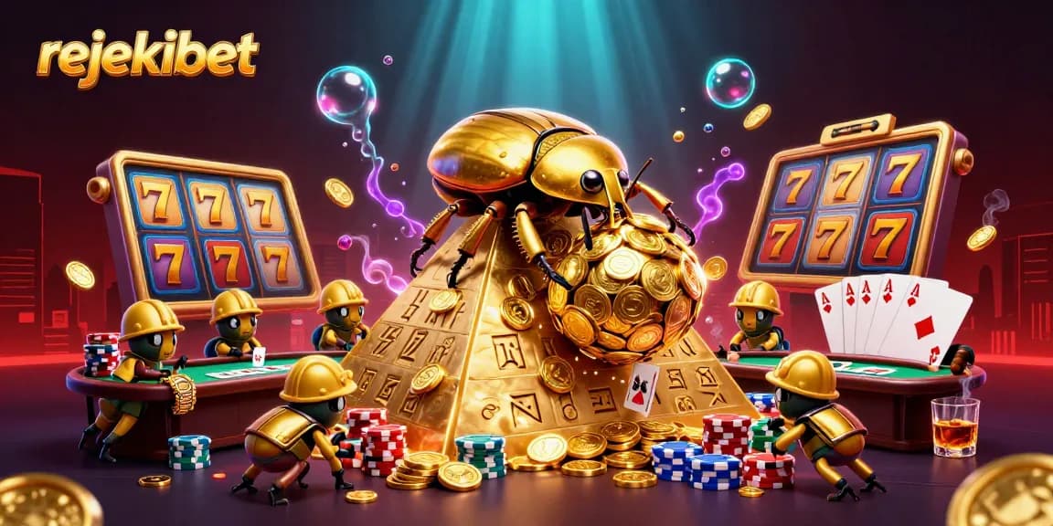 Experience excitement at rejekibet's vibrant casino scene with golden coins and dynamic gameplay elements.