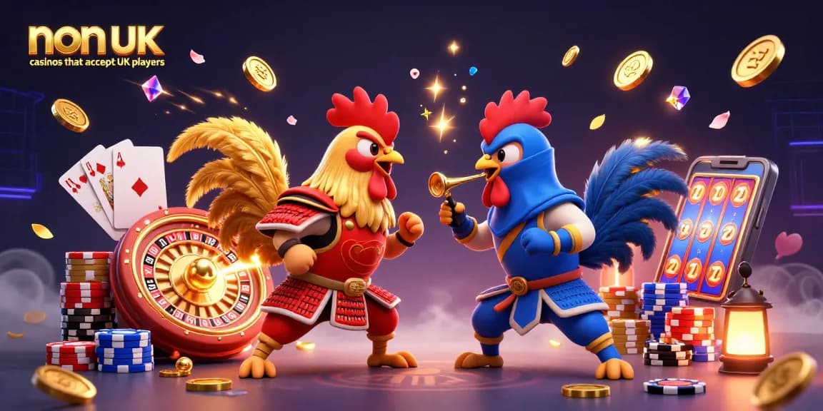 Experience the excitement at non UK casinos that accept UK players with vibrant casino elements in action.