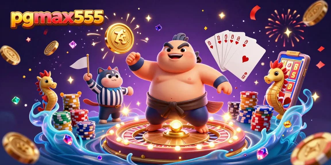 เกมสล็อต pgmax555 วงล้อหมุนในบรรยากาศเต็มไปด้วยโบนัสและเหรียญทอง