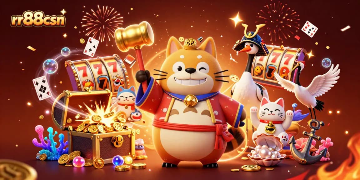 Experience the thrilling world of rr88csn and its vibrant slot games with cheerful characters.