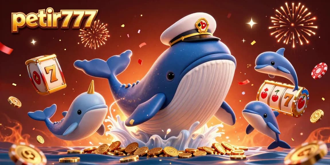 Engage with petir777's thrilling slots as a giant whale, narwhal, and playful dolphins join the action!