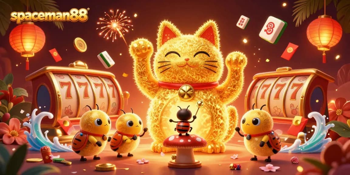 Engage with spaceman88's thrilling slots as golden fireflies morph into lucky symbols in vibrant 3D.