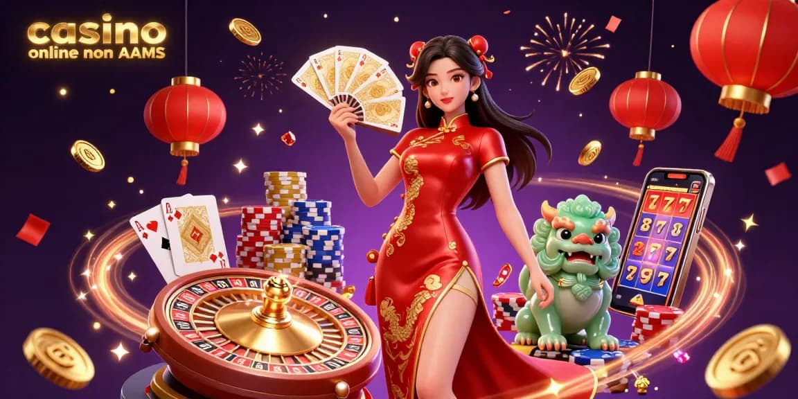 Scena coinvolgente di un casinò online non AAMS con roulette che gira, coriandoli festivi ed elementi vincenti vibranti.