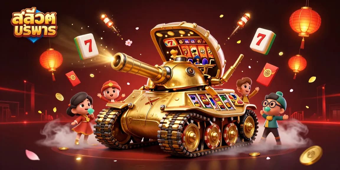 Mengalami permainan สล็อตทดลอง yang menyenangkan dengan tank keledai emas raksasa berisi kasino mini.