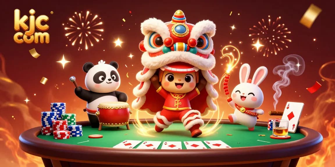 Experience the thrill of kjc com with a vibrant casino scene featuring animated characters.
