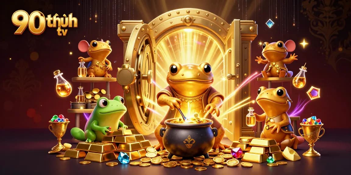 Experience exhilarating wins at 90 phút tv with captivating visuals of a magical alchemist's gold transmutation.