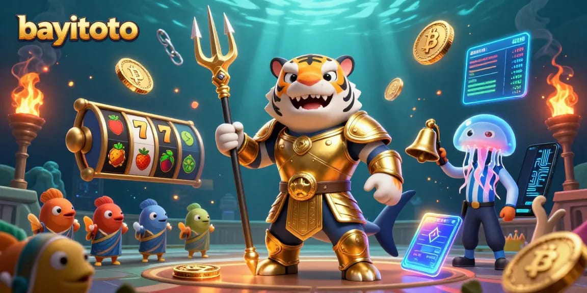Experience excitement with bayitoto’s 3D slots amidst a vibrant underwater scene.
