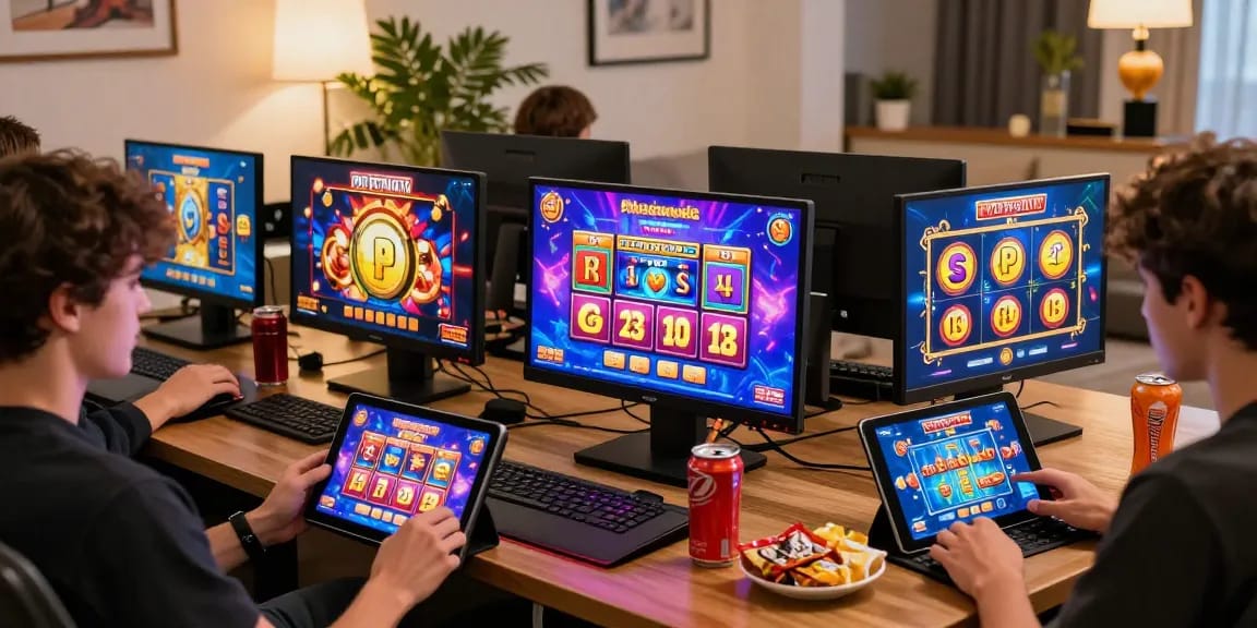 Exciting Slot Pragmatic gaming setup with players engaged in thrilling online slots.