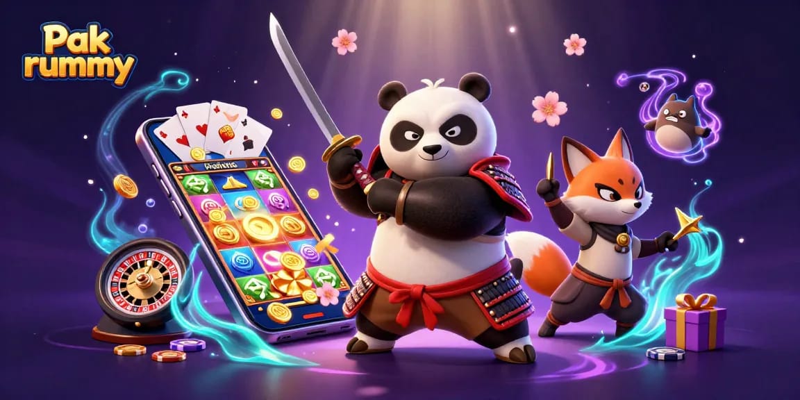 Engage in Pak rummy gameplay with vibrant characters and dynamic casino elements in a colorful scene.