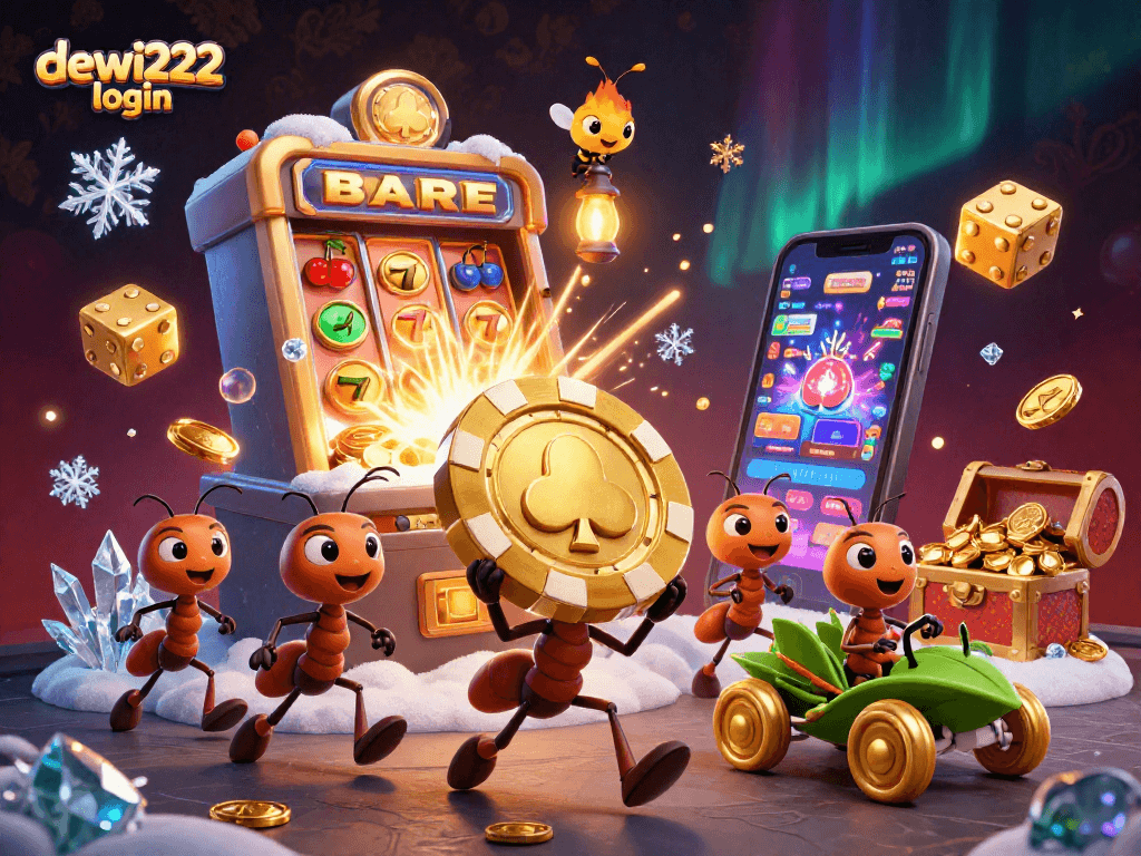 Menangkan jackpot di dewi222 login dengan ratusan koin dan simbol slot yang berkilauan.