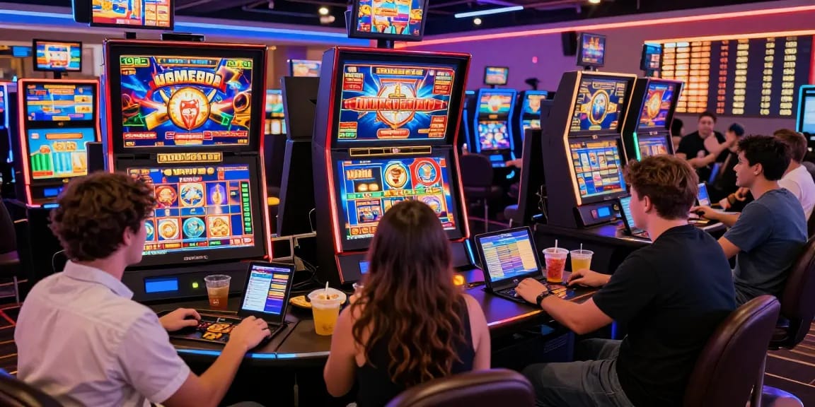 Slot gacor fujiwin88 dalam suasana kasino online yang dinamis dengan pemain bersemangat.