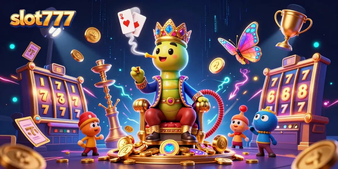 Engage with slot777's vibrant casino action featuring an imaginative caterpillar in a mesmerizing scene.