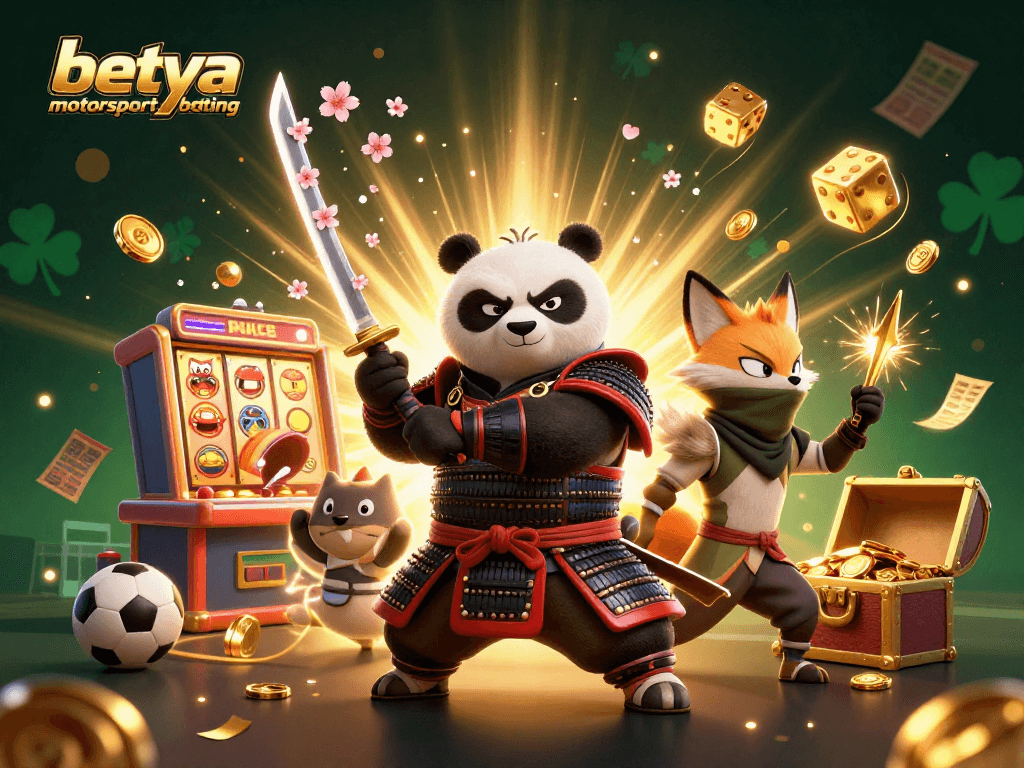 Experience betya motorsport betting with thrilling characters in a vibrant casino scene.