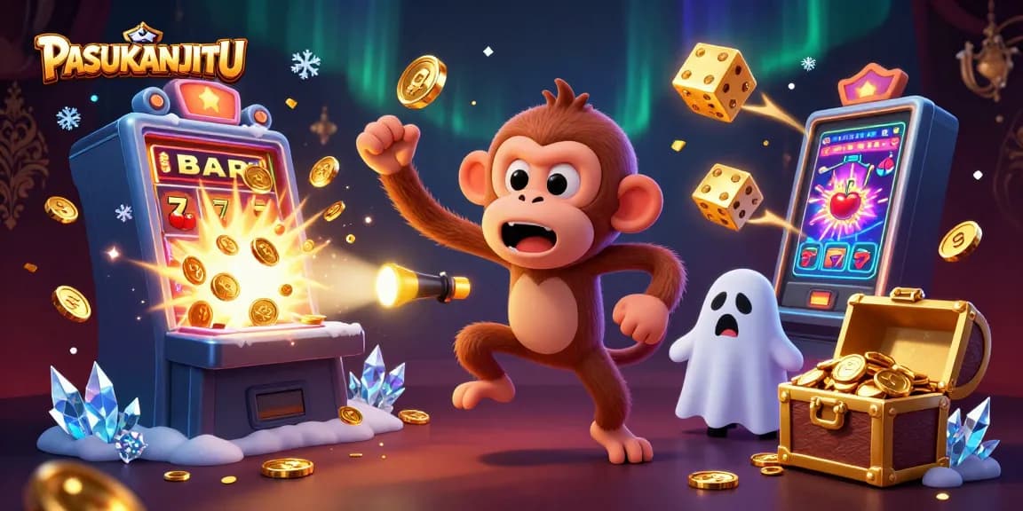 PASUKANJITU showcases a thrilling casino scene with a mischievous monkey and golden treasures.