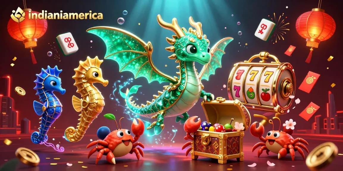 Engage with the magical world of indianiamerica featuring a vibrant 3D sea dragon and slots in a festive atmosphere.