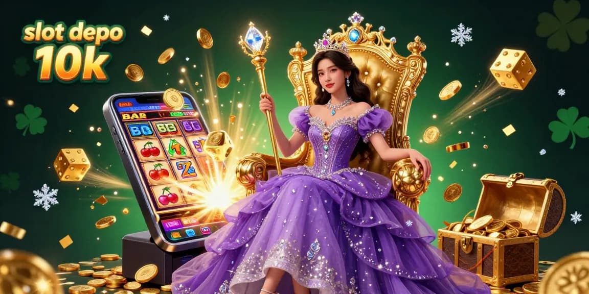 Experience thrilling wins with slot depo 10k as vibrant winning symbols and coins explode in this stunning illustration.