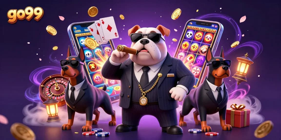 Experience the thrill at go99 with a mafia-themed casino scene showcasing exciting games and vibrant action.