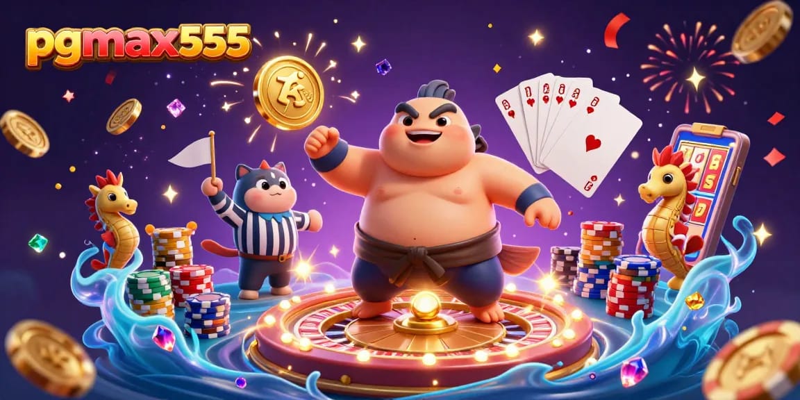 เกมสล็อต pgmax555 วงล้อหมุนในบรรยากาศเต็มไปด้วยโบนัสและเหรียญทอง
