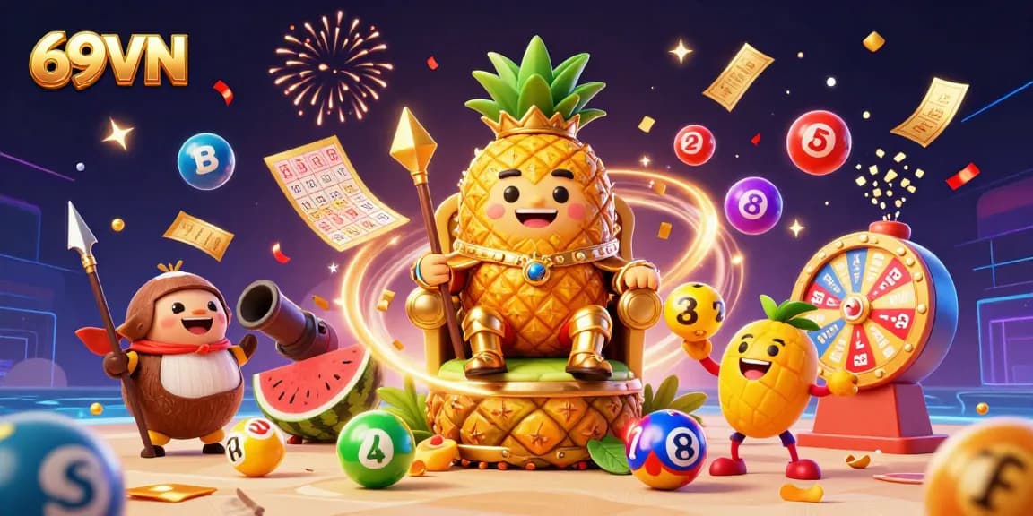 Experience the thrill of 69VN casino gaming in a vibrant and dynamic illustration.