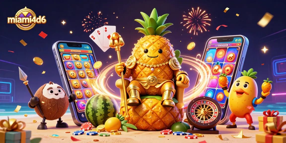 Experience the colorful world of miami4d6 with vibrant 3D characters and casino games.