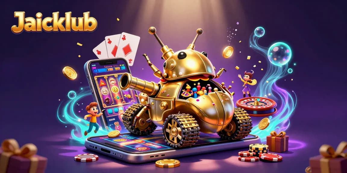 Engage in exciting wins at Jaiclub with vibrant games from a miniature tank casino scene.