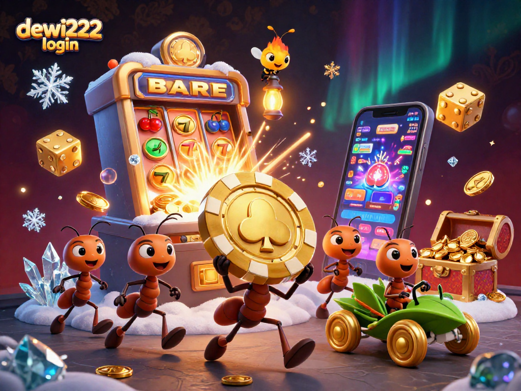 Menangkan jackpot di dewi222 login dengan ratusan koin dan simbol slot yang berkilauan.