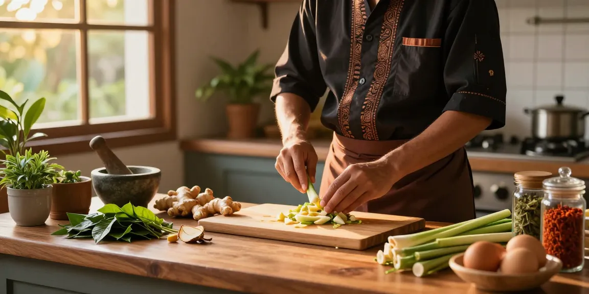 เว็บสล็อต แท้ 100 เปอร์เซ็นต์ culinary scene showcasing healthy ingredients like ginger and lemongrass.