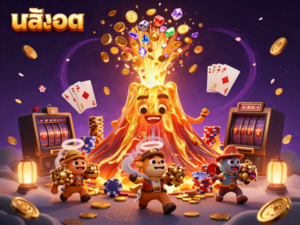 Engage with exciting สล็อต gameplay featuring a volcano of treasure and lucky game elements.