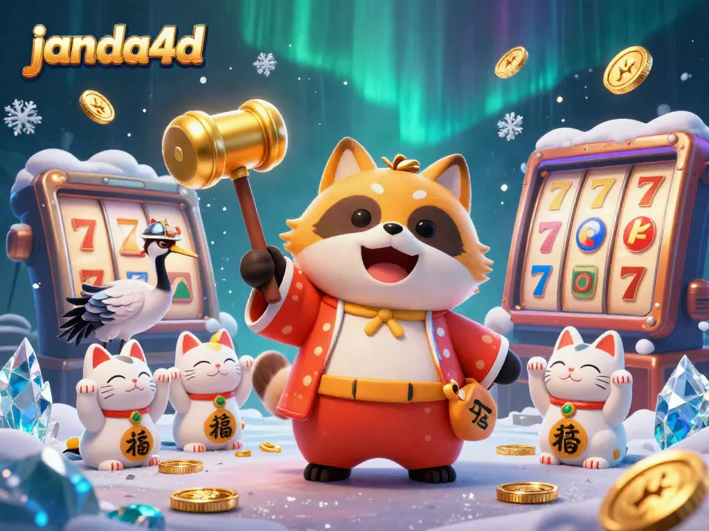 Janda4D memberikan pengalaman bermain dengan slot gembira, simbol keberuntungan 7, dan koin emas yang jatuh.