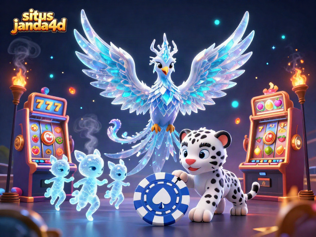 Menangkan jackpot bermain di situs janda4d dengan karakter kartun 3D yang ceria dan mesin slot berwarna-warni.