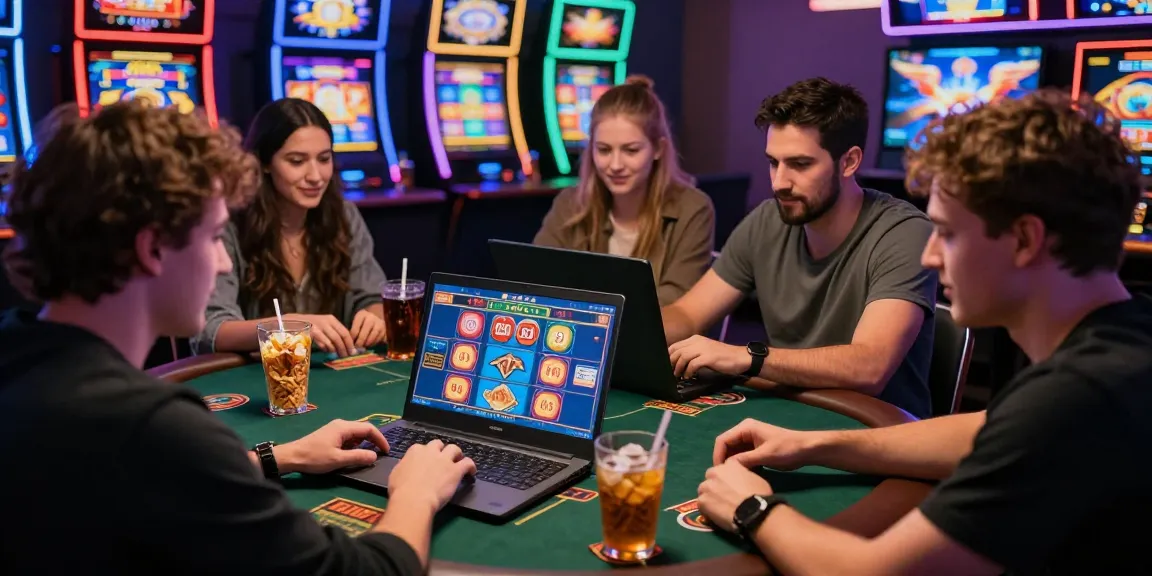 Exciting casino online non AAMS experience with friends exploring games together, creating a vibrant atmosphere.