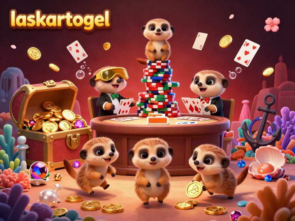 Experience the excitement of laskartogel with meerkats managing a colorful casino filled with treasures and unique game elements.