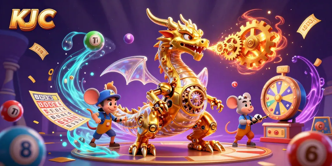 Catch fortune with KJ C in a vibrant golden casino adventure featuring lottery elements.