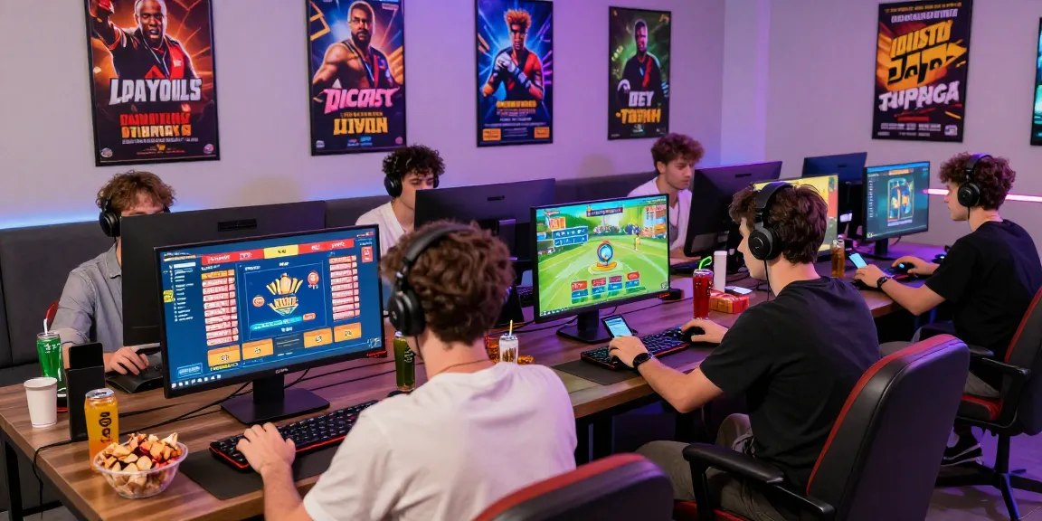 Exciting gaming scene at https://78winnh.net/ showcasing players engaged in sports betting and casino games.