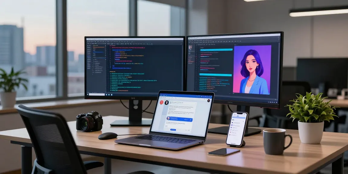 Developer coding an AI gf application in a modern workspace.