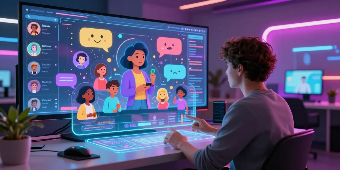 Engaging with diverse AI-generated characters on CrushonAI's holographic interface.