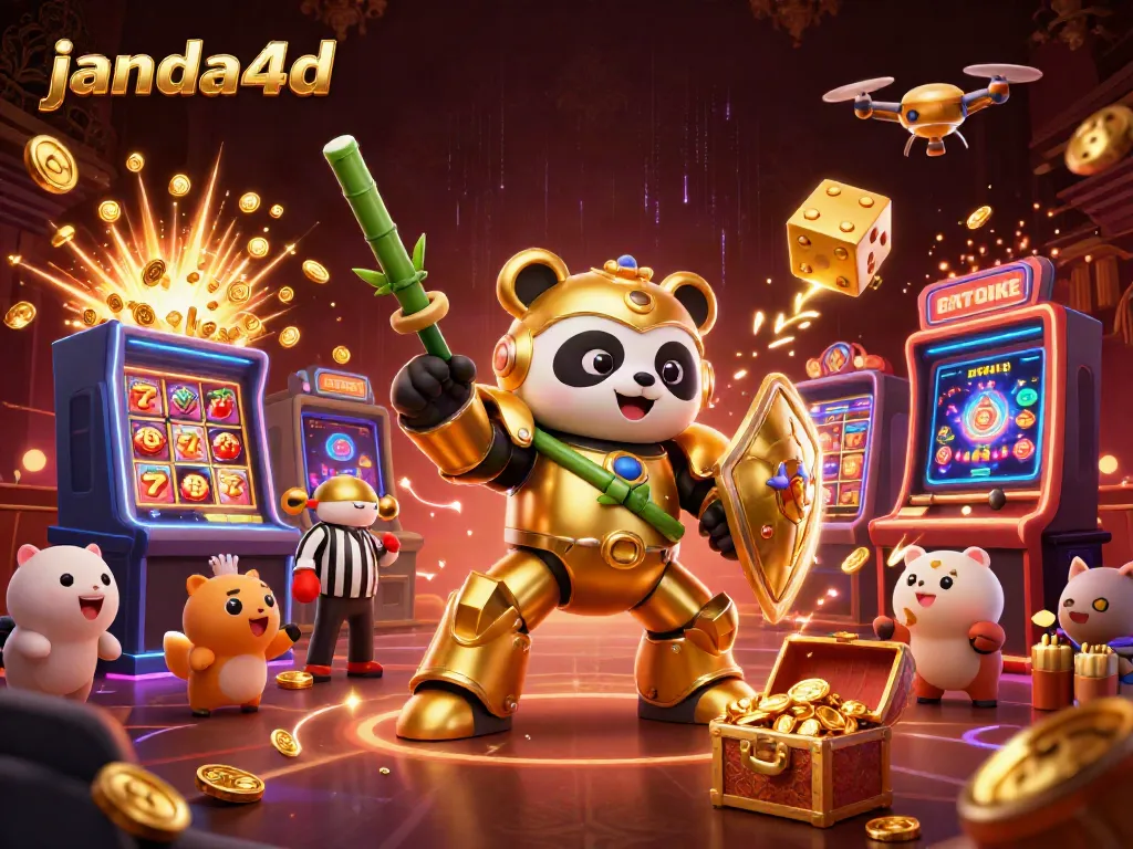 Menangkan jackpot di JANDA4D dengan ilustrasi kasino digital yang menarik dan penuh aksi.