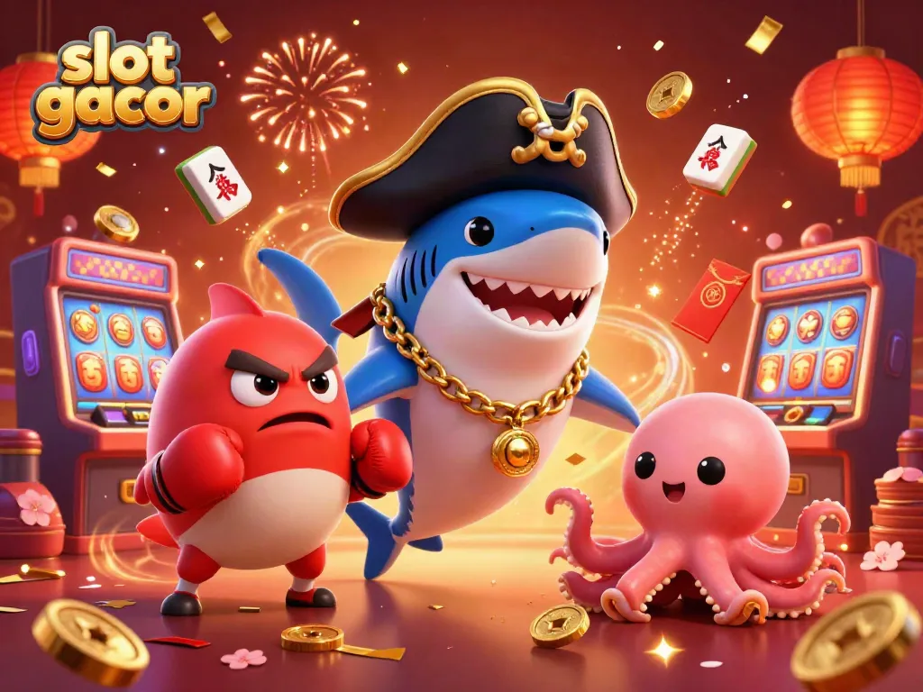 Engage with the exciting world of slot gacor featuring casino characters celebrating with wealth and joy.