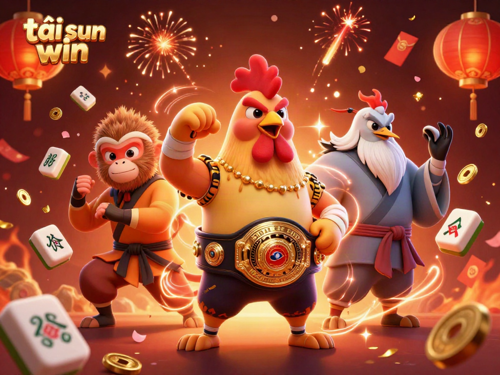 Join the action with tải sun win, showcasing vibrant characters and festive casino elements in an exciting 3D illustration.