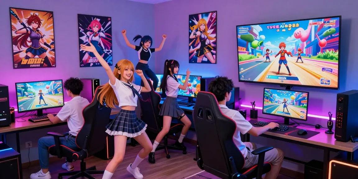 Explore the excitement of 3D ecchi games with dynamic characters and immersive gaming setups.