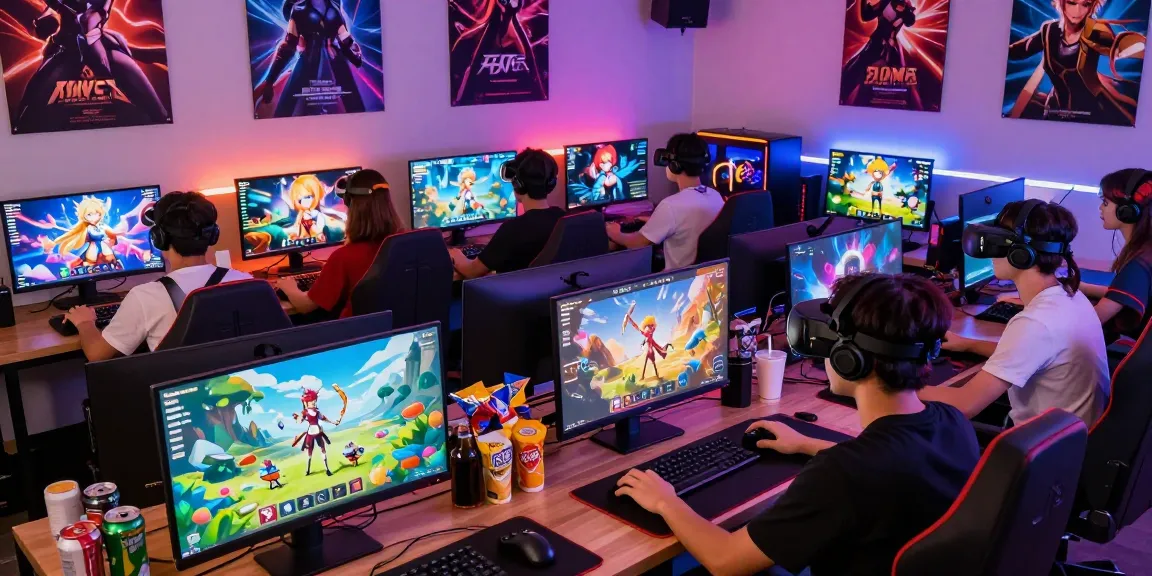 Players enjoying hentai games with vibrant gaming setups and interactive experiences