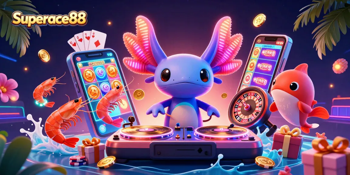 Experience the excitement of superace88 with colorful slot games and vibrant casino elements.