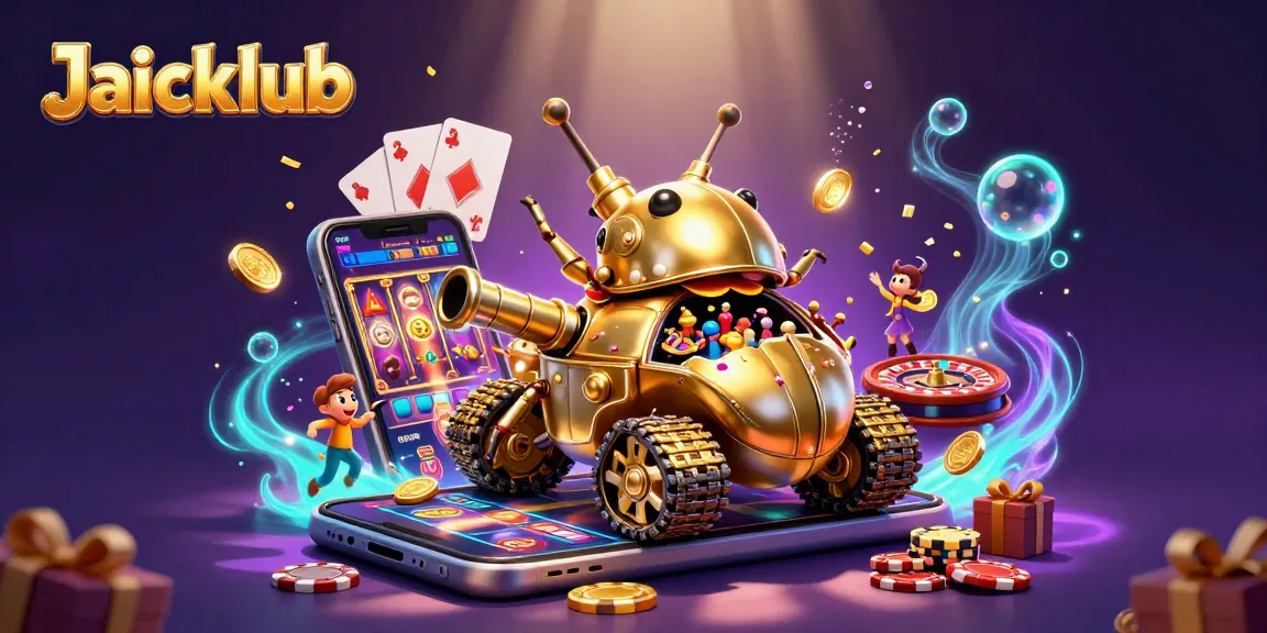 Engage in exciting wins at Jaiclub with vibrant games from a miniature tank casino scene.