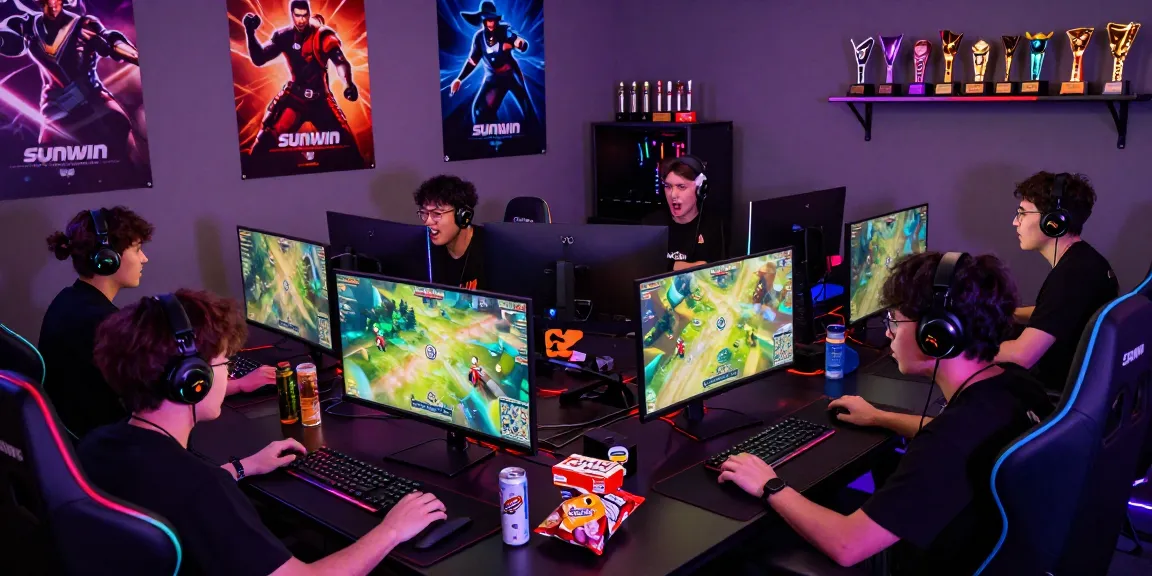 Gamers enjoying an exciting session on sunwin platforms with vibrant game displays and competitive atmosphere.