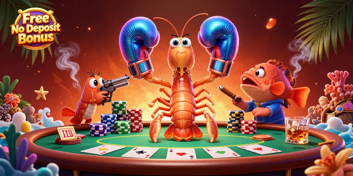 Engage with vibrant Free No Deposit Bonus offers from dynamic poker action scene illustrated in 3D.