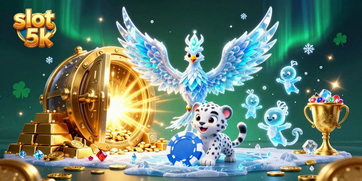 Win big with slot 5k in this vibrant casino illustration featuring exciting gaming elements and mystical creatures.